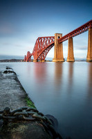 Forth Rail Bridge from Hawes Pier mono