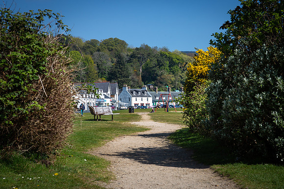 View North towards shops